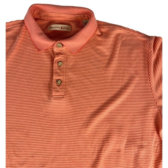 Jamaica Jaxx Modal Blend Polo Shirt Men's L Salmon Collared Short Sleeve Travel - Picture 2 of 6
